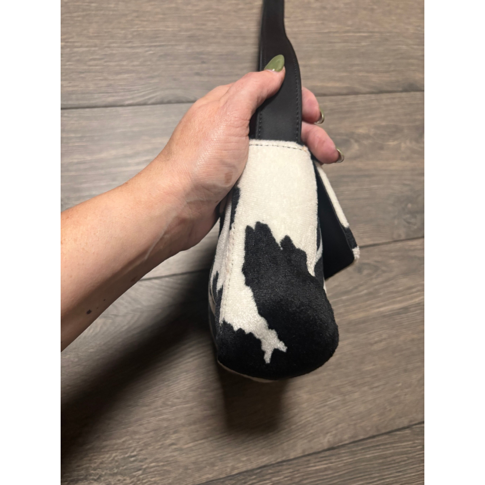 Nine West Black and White Cow Print Shoulder Bag - Picture 11 of 15